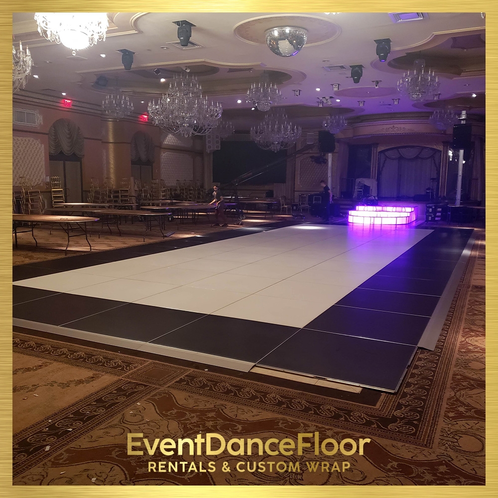 What materials are commonly used in the construction of modular dance platforms for durability and safety?